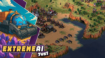 Blind on an Island vs 7 EXTREME AI in Red Alert 2