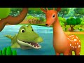 Greedy Crocodile and Deer 3D Animated Hindi Moral Story - लालची मगरमच्छ और हिरण हिन्दी कहानी Tales