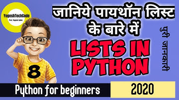 Python Lists And List Functions in hindi | Python Tutorials For Absolute Beginners In Hindi