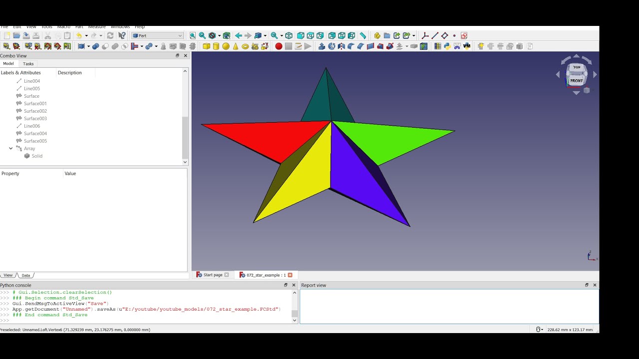 072   FreeCAD 0 19   Star Example