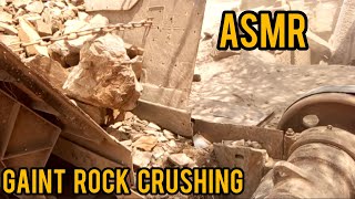 Quarry rock crushing prosses in action|ASMR gaint rock crushing