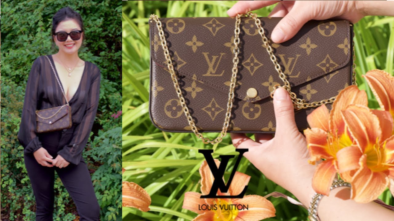 LOUIS VUITTON Felicie Pochette MONOGRAM Canvas WalletOnChain LV Attention  to Details M61276 PearlYao 