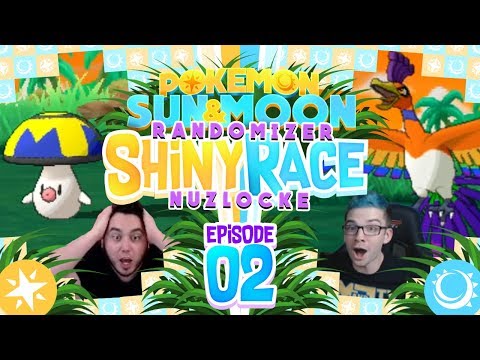 TWO INSANE SHINY POKEMON!! Pokemon Sun and Moon Randomizer Shiny Race Nuzlocke w/ MandJTV! Episode 2