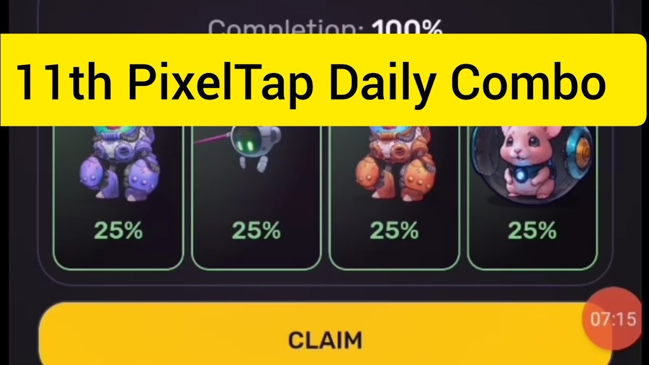 PixelTap Daily Combo 11th July 2024 - YouTube