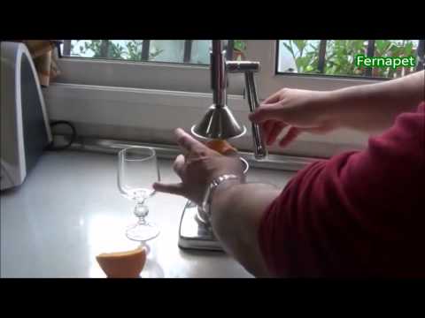 Exprimidor Jugo Manual Metálico Aluminio Naranja