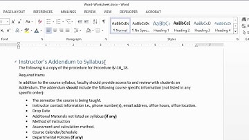 Creating Accessible Word Documents: Using Headings