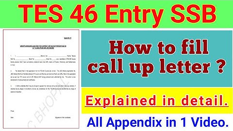 How to fill call up letter for TES 46 SSB Interview ? Step by Step complete information in 1 Video.