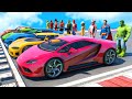 Spiderman, Hulk & Bikers Collection SuperCars Challenge Overcome Obstacles on Mega Rampa - GTA5 #274