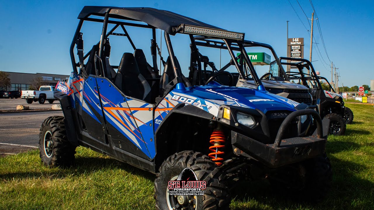 2013 Polaris Industries RZR® 4 800 EPS Blue Fire/Orange LE - YouTube