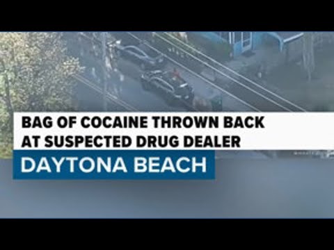 Bag of cocaine thrown back at suspected drug dealer as Florida deputies arrive for arrest