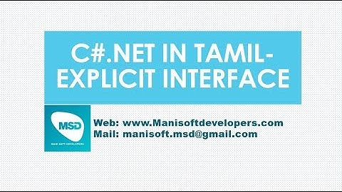 C#.Net in Tamil Part 51 - Explicit Interface