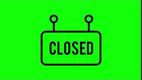 Animated Closed Sign Icon on Green Screen With Pop-up Sound
