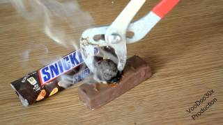 Hot Metal Ball Vs Snickers Chocolate Bar - Rhnb Dissolve Experiment