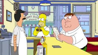 Peter Meets Homer and Bob at Bob's Burger's