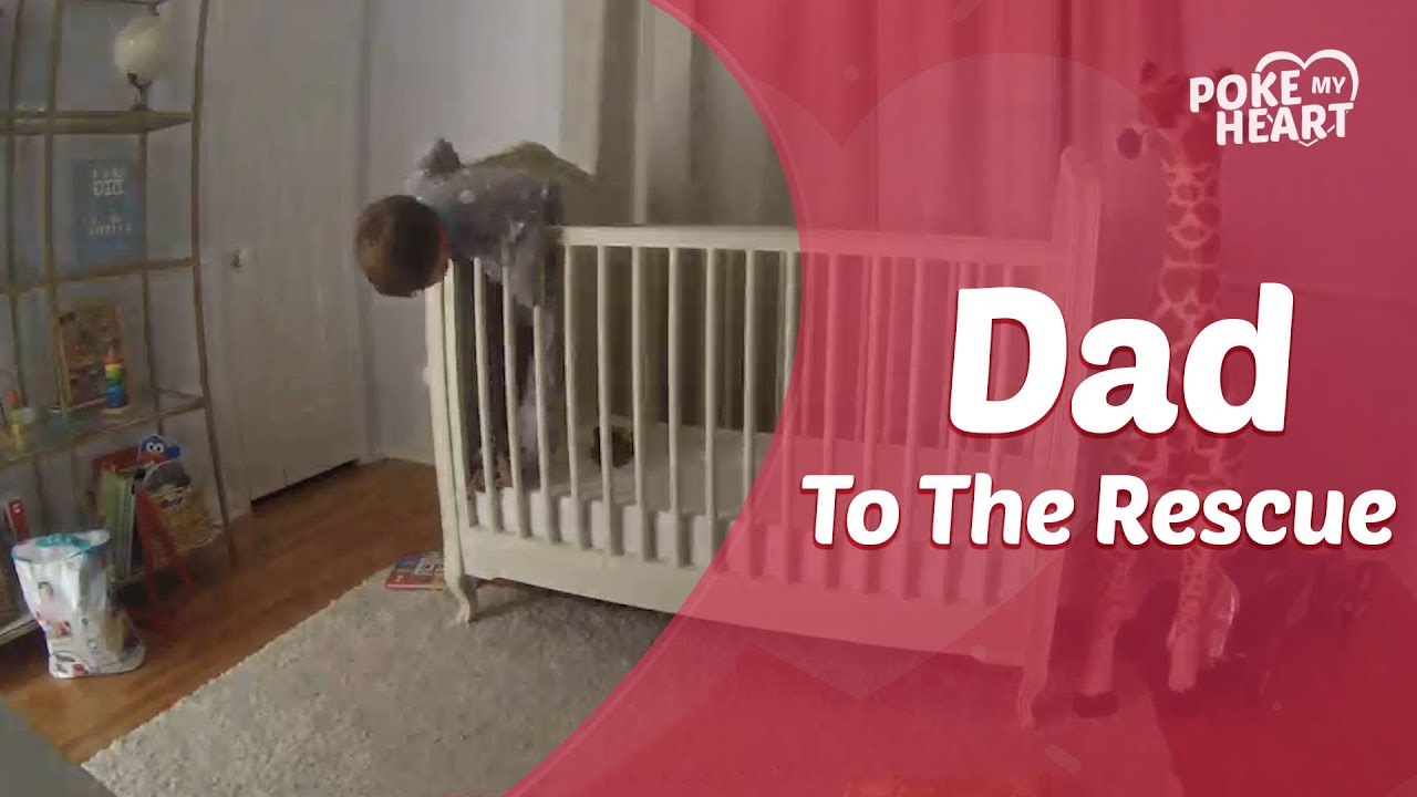 Dad Saves Son from Tumbling Head First out of Crib YouTube
