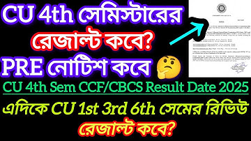CU 4th Sem Result date 2025 | Cu Sem 4 Result Publish date 2025 | 1st 3rd 6th sem review result date