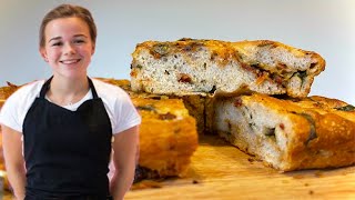 Sun Dried Tomato, Basil & Garlic Infused Foccacia | Vegan | Soft and Crispy
