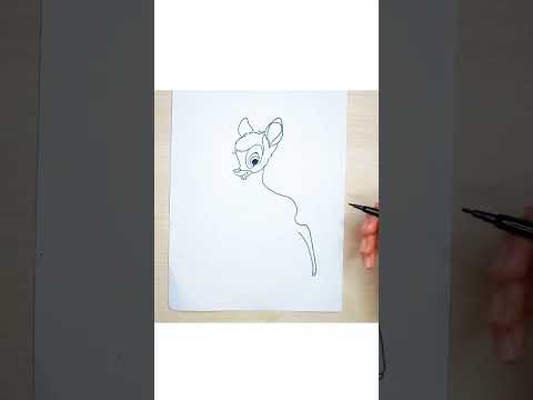 как нарисовать Бемби/how to draw Bambi