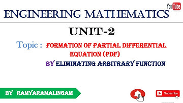 Formation of Partial Differential Equation (PDE) by eliminating Arbitrary Function | in tamil |