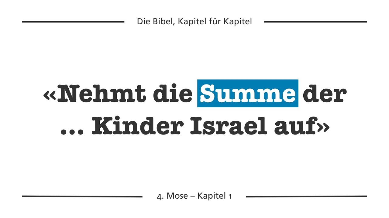 4.Mose 1 – Ordnung im Lager