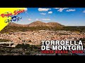 Torroella de montgr  drone series  montgri castle church of sant gens and river the ter