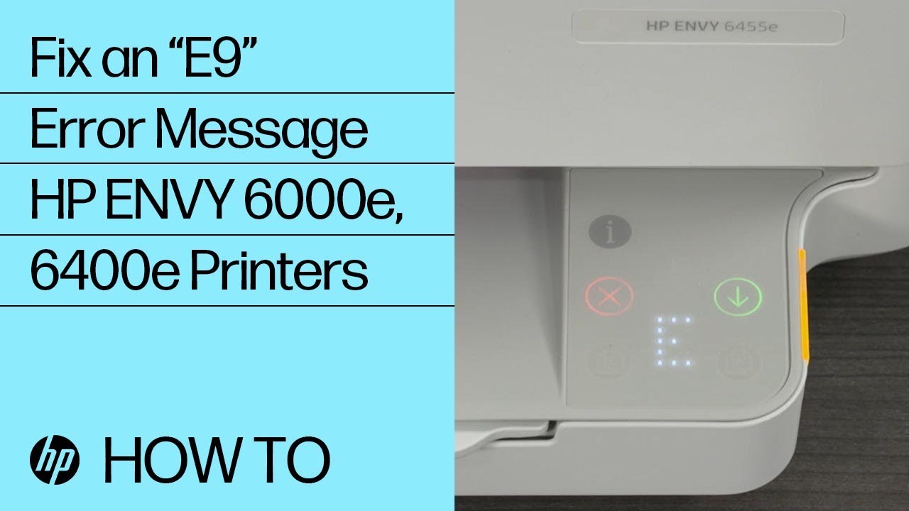 forum Bevis Ruddy How to Fix an “E9” Error Message on the HP ENVY 6000e and 6400e Printer  Series | @HPSupport - YouTube