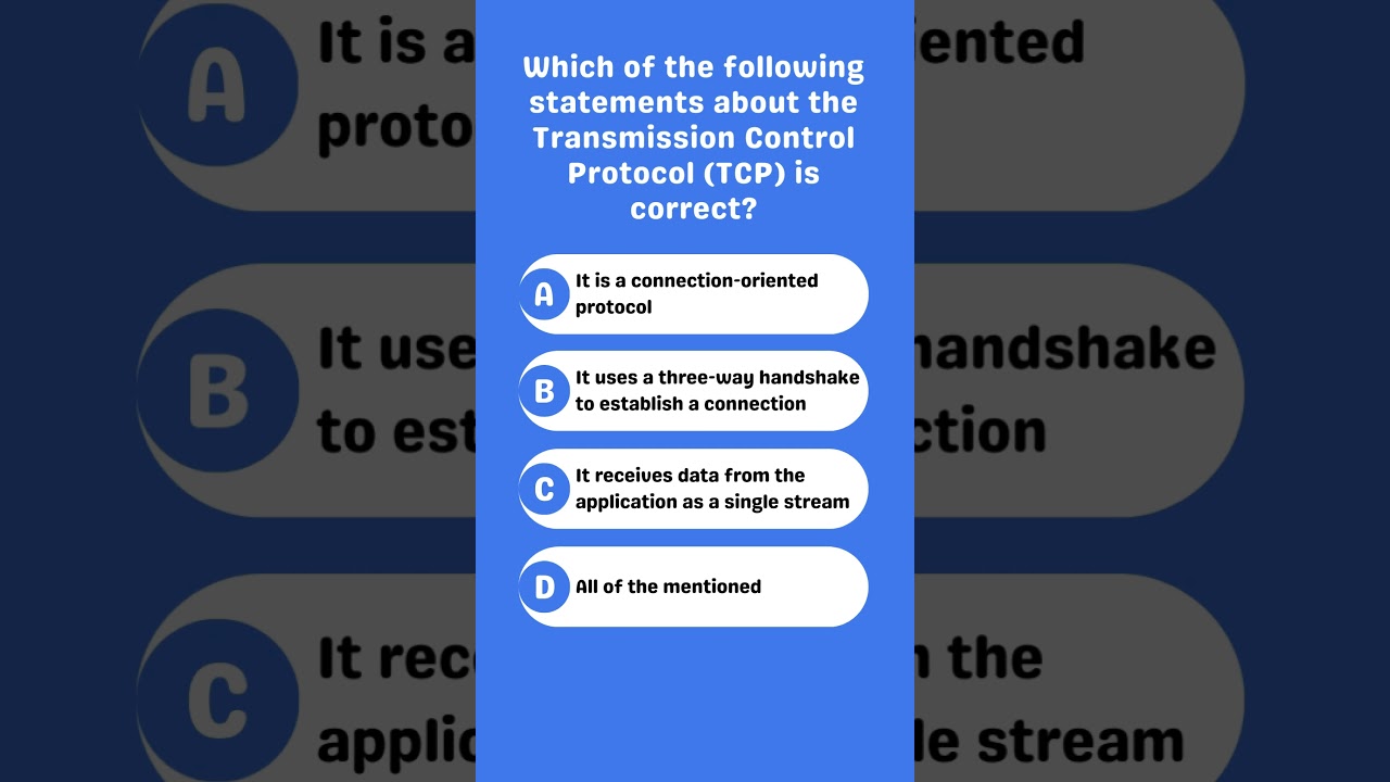 Which statement about Transmission Control Protocol (TCP) is correct?