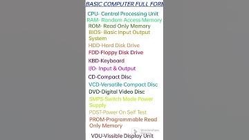 ||General Knowledge||Basic Computer Full form||#peo #ri #ari #amin #ossc #osssc #opsc #aso #odisha