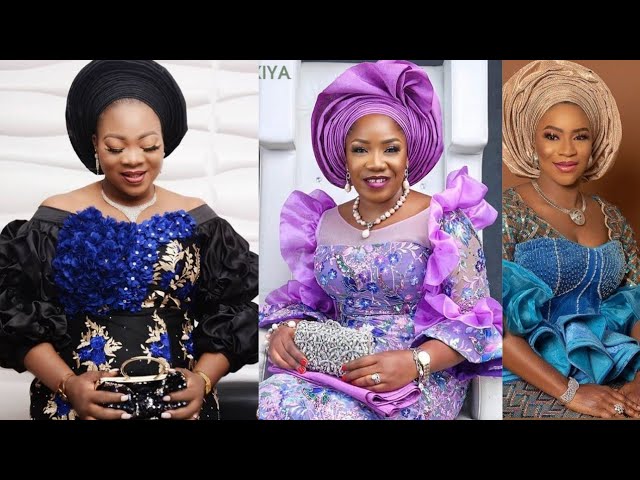 Latest Asoebi lace dresses for bride's mother & other special occasions 