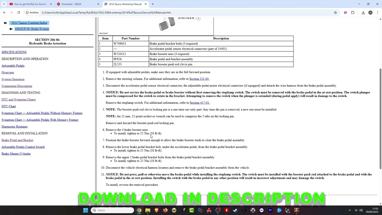 Ford Taurus 2014 Workshop Manual ENGLISH | Full Maintenance & Repair Guide
