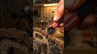 Mini Tool Big Power 😳 Grinding Rusty Chain#satisfying #woodworking #tools #asmr #youtubeshorts