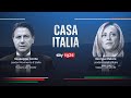 Sky tg24 live  casa italia  giuseppe conte e giorgia meloni