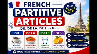 French Partitive Articles Made Easy | DU, DE LA, DE L' & DES Explained for Beginners 🇫🇷