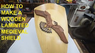 How to make a medieval wooden laminate shield, with intarsia  falcon for a design ideas. by Kenneth Paul Woodworking 559 views 3 years ago 6 minutes, 34 seconds