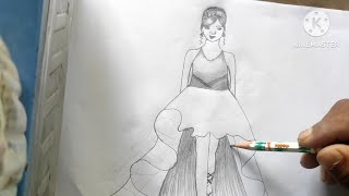 Easy girl backside drawing | Girl drawing step by step | Pencil drawing tutorial