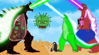 Rescue Godzilla &amp; KONG vs VIRUS Attack GODZILLA EARTH: Evolution of SPIDER SHIN GODZILLA - FUNNY