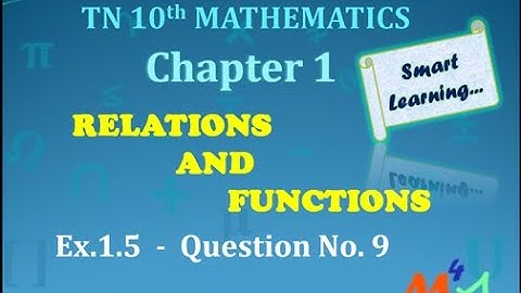 TN 10th Maths Exercise 1.5 (Q.9) Relations & Functions