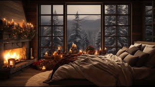Cozy Winter Ambiance-❄️? fireplace sounds / Sleep / Relax / Study