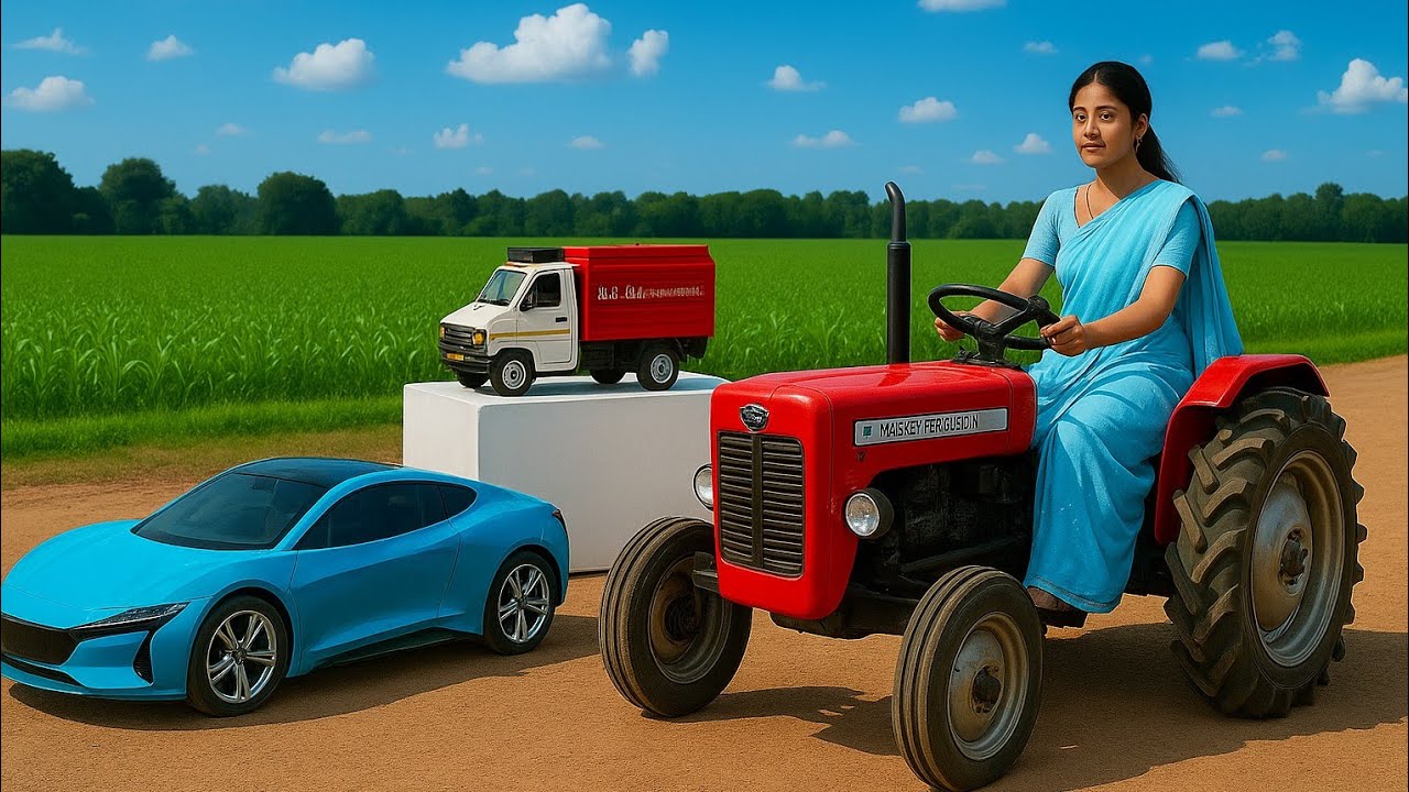 Rc Die Tractor Massey Ferguson 1035 DI Model, Tata 407 Truck & Remote Control Car Review  