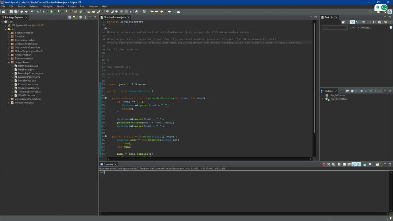 Java Lab: Number pattern - YouTube