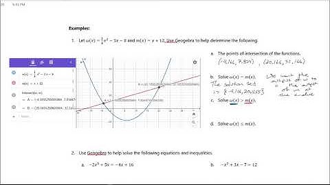 2c.6: Solving Equations and Inequalities using Geogebra Examples