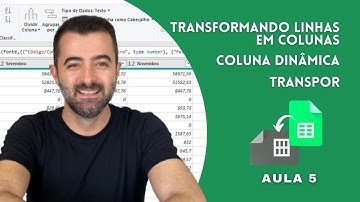 Curso Power Query - Aula 5 - Transformar Linhas em Colunas, Coluna Dinâmica e Transpor