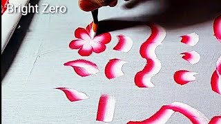 Free hand fabric painting for beginners | basic stroke for painting | fabric painting on clothes