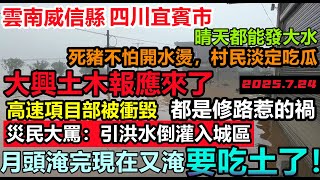 豆腐渣基建全都露餡!雲南昭通大晴天爆發山洪,全是修路惹的禍,村民指證引洪水倒灌入城區,大興土木報應來了,城區一片澤國,一個月淹兩次,防汛預警連跳三級#基建狂魔#暴雨2025#城區排澇壓力巨大全國蔓延