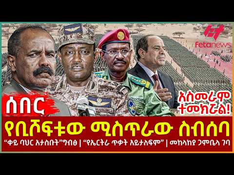 Ethiopia - የቢሾፍቱው ሚስጥራው ስብሰባ፣ "ቀይ ባህር አታስቡት" ግብፅ፣ "የኤርትራ ጥቃት አይታለፍም"፣ መከላከያ ጋምቤላ ገባ፣ አስመራም ተመክሯል!