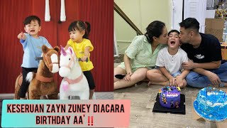 KESERUAN ZAYN ZUNEY DI ACARA BIRTHDAY AA'