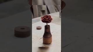 Mini Rose + Vase #woodworking #maker #diy #fyp #crafts #carpentry #tools #wood #handmade