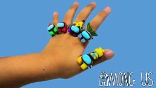 Making Among Us Rings using POLYMER CLAY!| Among Us Toys screenshot 5