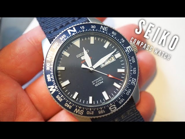 SEIKO 5 SRP665 Watch Review - How to use a Compass Watch? - YouTube