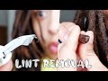 How I Remove Lint From My LOCS | dry brushing + cuticle cutters?lol